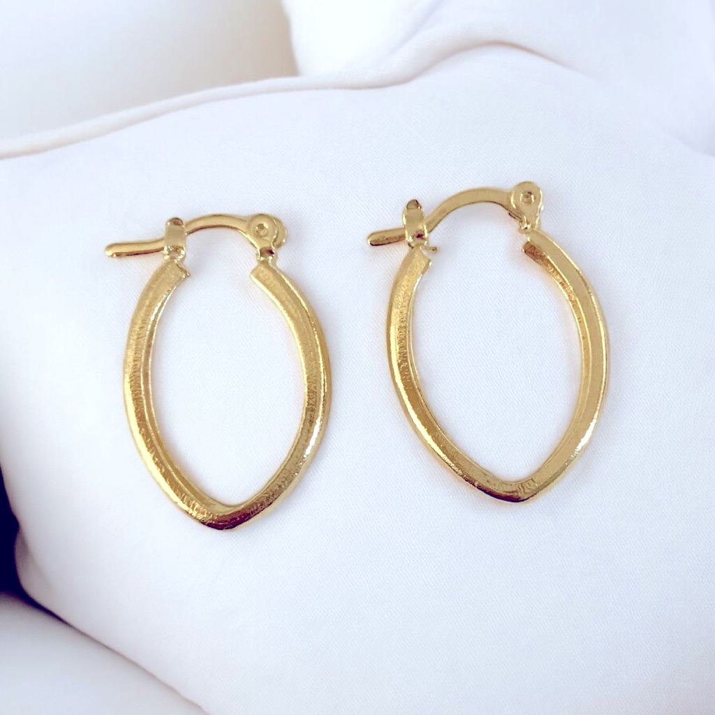 Brand New 24 Kt Gold Plated Hoop Earrings